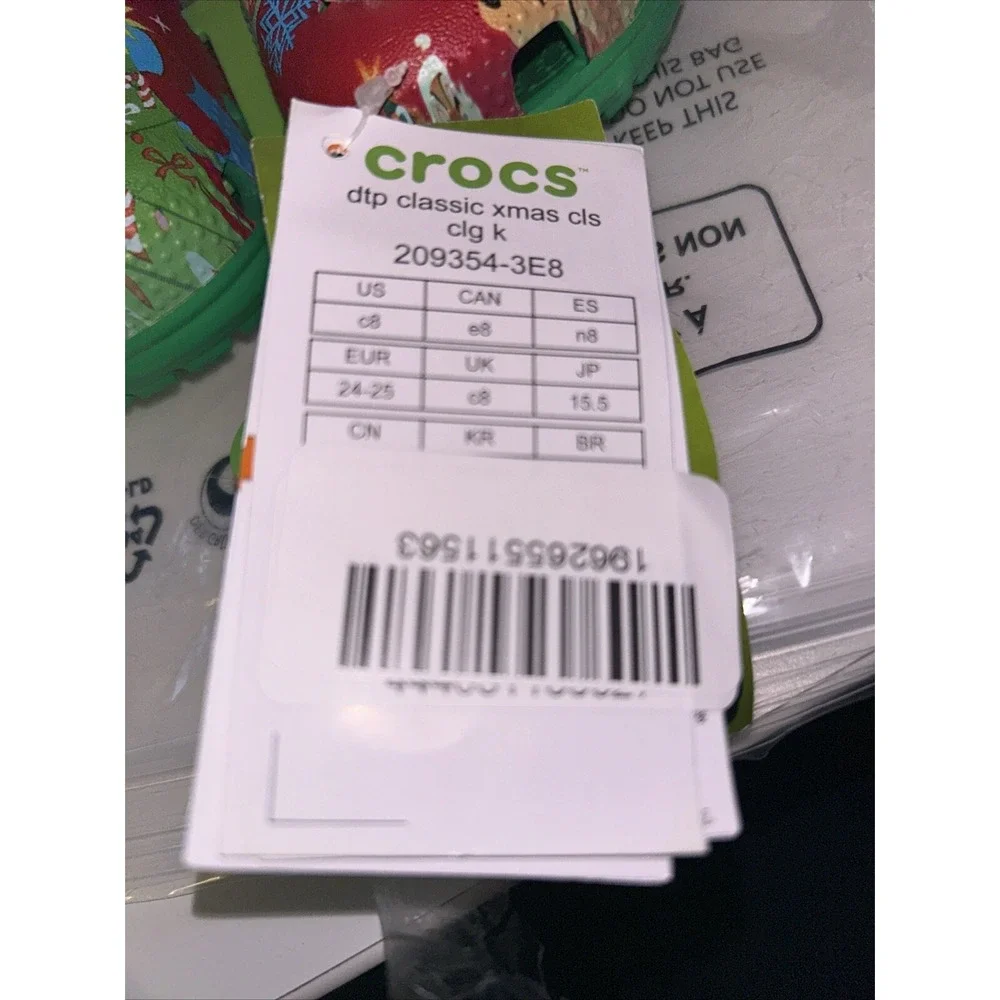 Disney Christmas‎ Crocs Dtp Classic Christmas Kids Size c8 New With Tags